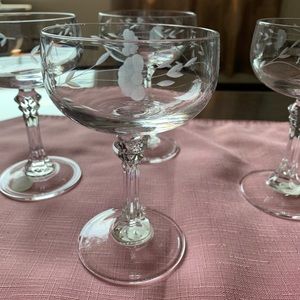 Four Princess House champagne glasses